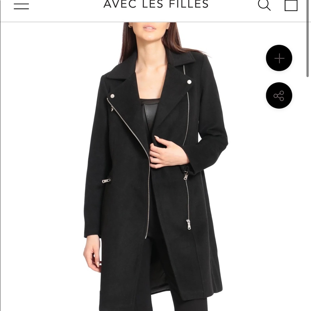 Avec les Filles Twill moto coat  Black Colour in XL size.